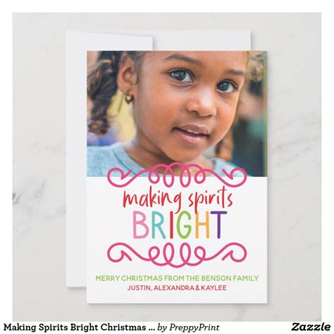 Making Spirits Bright Christmas Photo Cards | Zazzle | Making spirits ...