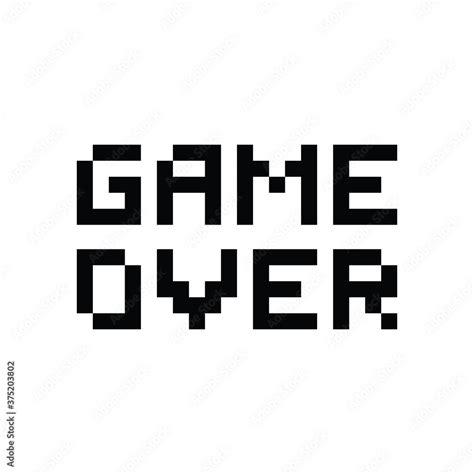 game over icon vector pixel text vector de Stock | Adobe Stock