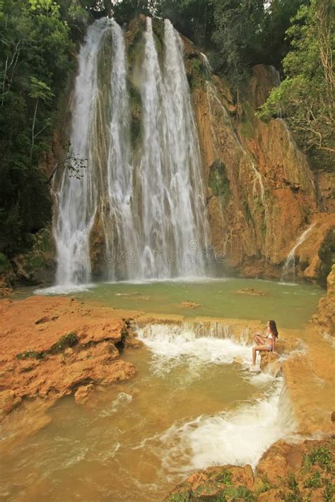 El Limon waterfall stock photo. Image of admiring, jungle - 30965316