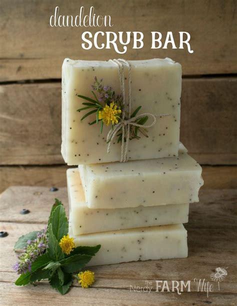 Dandelion Scrub Bar Soap Recipe (palm free) - perfect for gardeners! | Homemade soap recipes ...