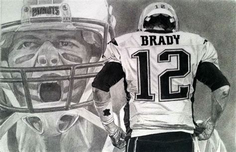 This is a pencil drawing of New England Patriots QB legend, Tom Brady ...