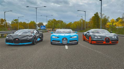 FH4 Drag Race | Bugatti Divo vs Bugatti Chiron vs Bugatti Veyron SS ...