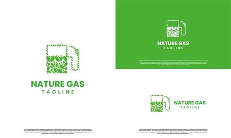 natural gas logo design, gas pump with leaf logo design icon template ...