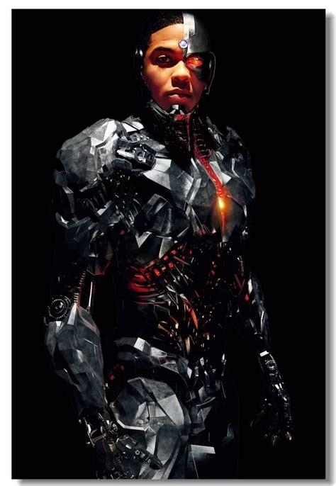 Custom Canvas Wall Decor Ray Fisher Cyborg Poster Justice League Stickers Mural DC Superheroes ...