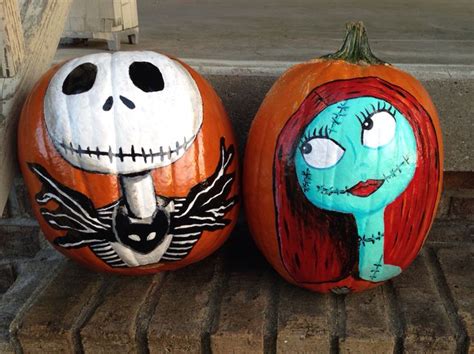 Jack And Sally Pumpkin Painting The Nightmare Before Christmas Costumes ...