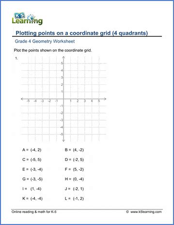 Coordinate Plane Worksheets - 4 quadrants - Worksheets Library