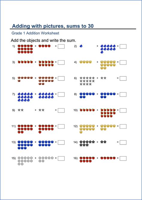 Printable Grade 1 Math Worksheets | Activity Shelter