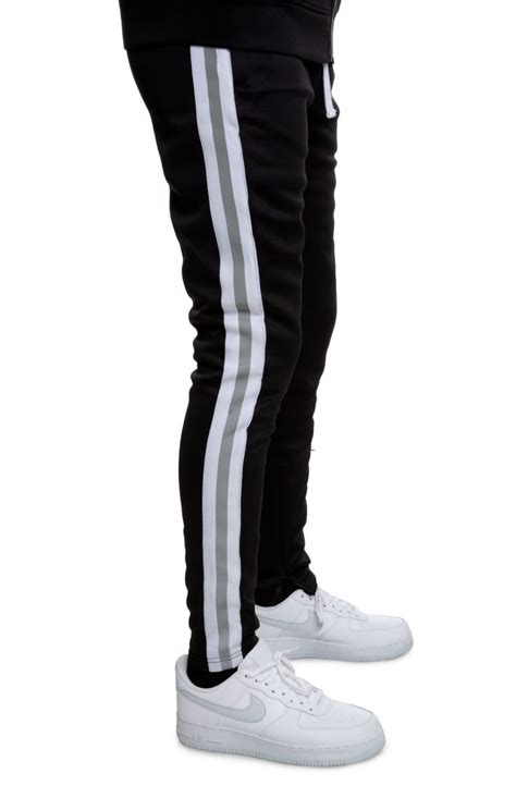 REBEL MINDS Reflective Track Pants 1A1-450BLK - Karmaloop