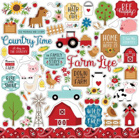 Fun On The Farm Cardstock Stickers 12X12-Elements - 793888054769