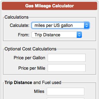 Gas Mileage Calculator