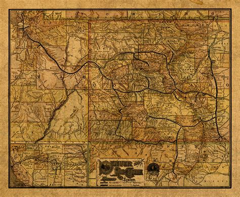 Map Of Denver Rio Grande Railroad System Including New Mexico Circa ...