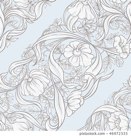 Seamless Floral pattern in art nouveau style - Stock Illustration [46972333] - PIXTA