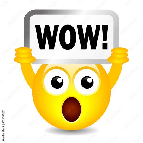 Wow surprised emoji vector cartoon Stock Vector | Adobe Stock