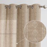 JINCHAN Boho Linen Curtains for Living Room Farmhouse Striped Geometric Drapes Light Filtering ...