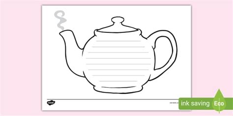 Teapot Writing Template, Teapot Cut Out (teacher made)