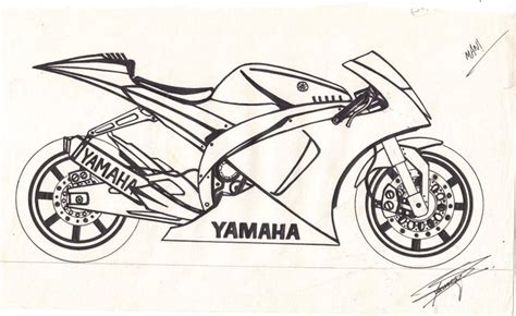 Sketch Of Yamaha Bike - Desi Painters