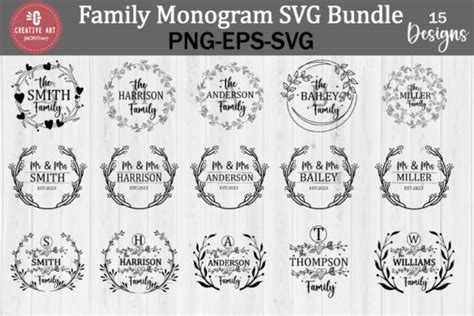 Family Monogram Bundle SVG, Free Split M Graphic by Jacpot07 · Creative ...