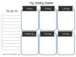 Printable Weekly Calendar