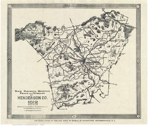 Henderson County North Carolina 1918 Old Wall Map | Images and Photos ...