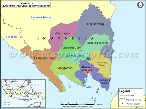 Lampung Map, Map of Lampung Province, Indonesia