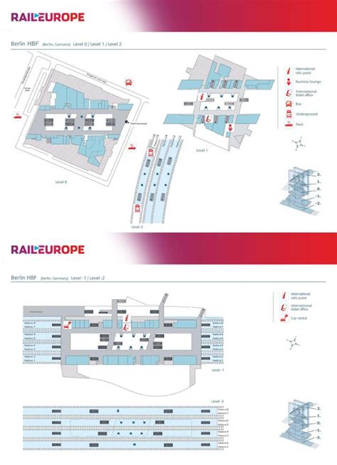 Berlin main train station map - Berlin central train station map (Germany)