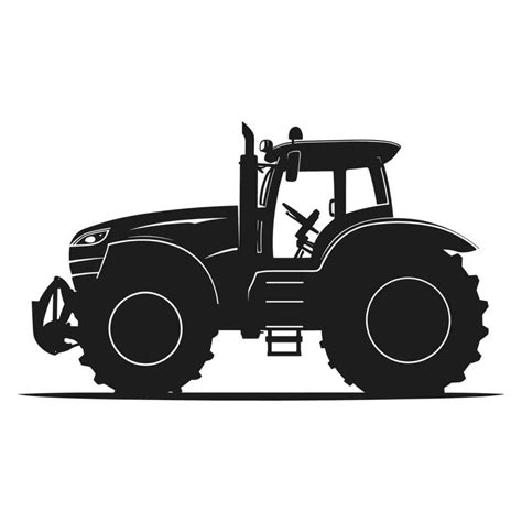 A tractor Vector black clipart isolated on a white background, A farm ...