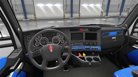 Blue Kenworth T680 interior for American Truck Simulator