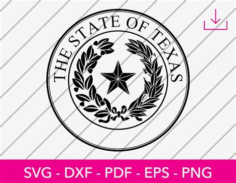 State of Texas Seal Svg Texas State Logo Crest Badge Coat - Etsy