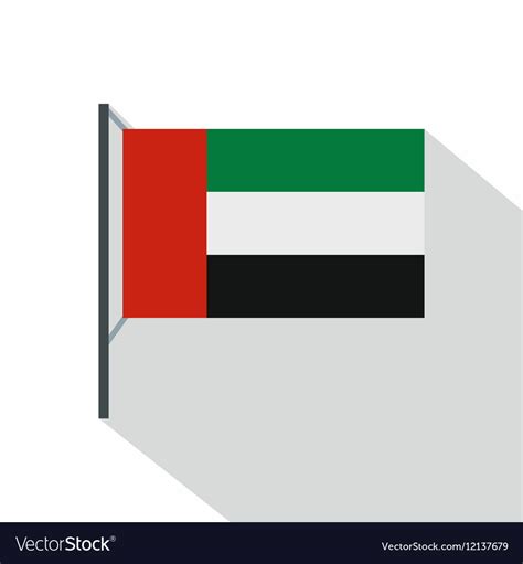 Dubai flag icon flat style Royalty Free Vector Image