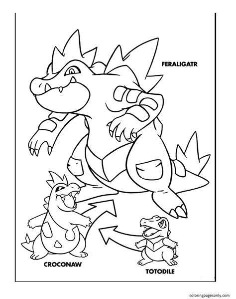 30 Totodile Coloring Pages - ColoringPagesOnly.com