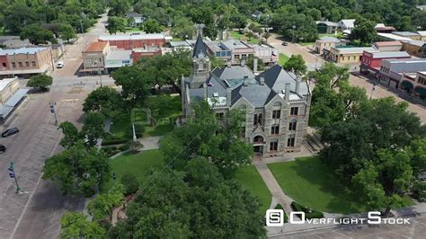 OverflightStock | Orbiting a County Courthouse in a small town, La Grange, Texas, USA Aerial ...