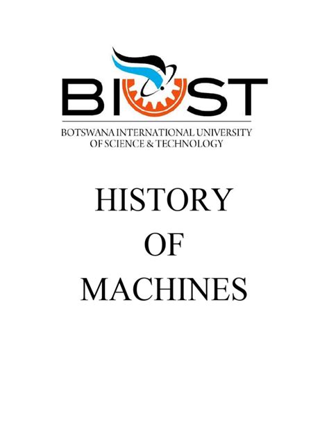 History of Machines and Mechanisms | PDF | Machines | Mechanical ...