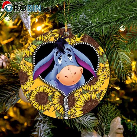 Eeyore Sunflower Zipper Ornament - Christmas Decorations ...