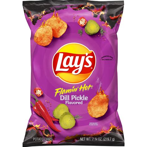 Lay's Flamin' Hot Dill Pickle Flavored Potato Chips, 7.75 oz Bag ...