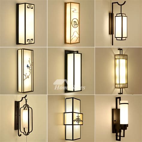 Wall Sconce Lighting Asian Fabric Rectangule Wrought Iron Indoor Best