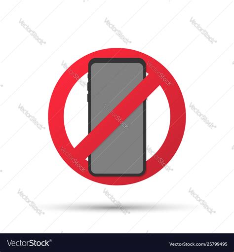 No mobile phone sign flat cartoon stop using Vector Image