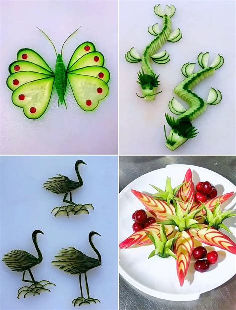 Fruit and Vegetable Carving Artwork | fruit, vegetable, garnish, work of art | How to Make Fruit ...