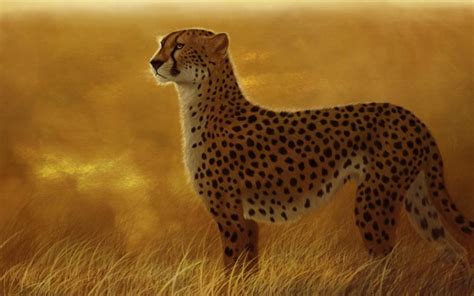 cheetah, Animals, Cats, Art, Artistic, Paintings, Africa, Landscapes, Nature, Wildlife, Predator ...