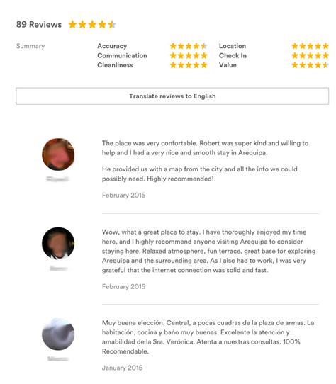 Sample Airbnb Guest Review Template