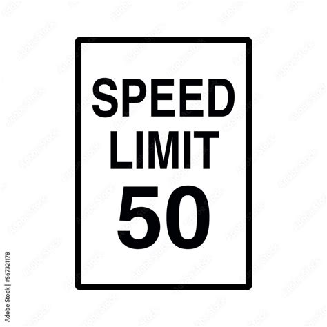 Speed Limit 50 Traffic Sign on Transparent Background Stock Illustration | Adobe Stock