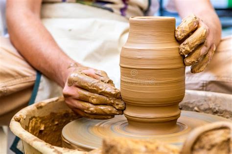 Pottery Artist Making Clay Pot in a Workshop Stock Image - Image of adult, hand: 126234079