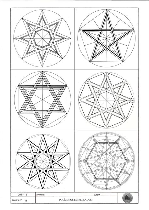 Educació Visual 2n ESO | Arte de geometría, Técnicas de dibujo, Poligonos estrellados