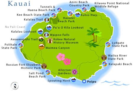 Kauai Things To Do Map - California southern Map