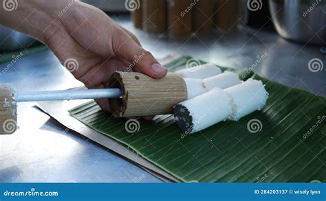 Putu Cake that is Already Cooked is Being Removed from the Bamboo Mold Stock Image - Image of ...