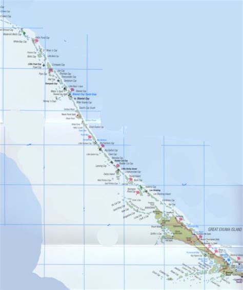 General map of Exuma, Bahamas