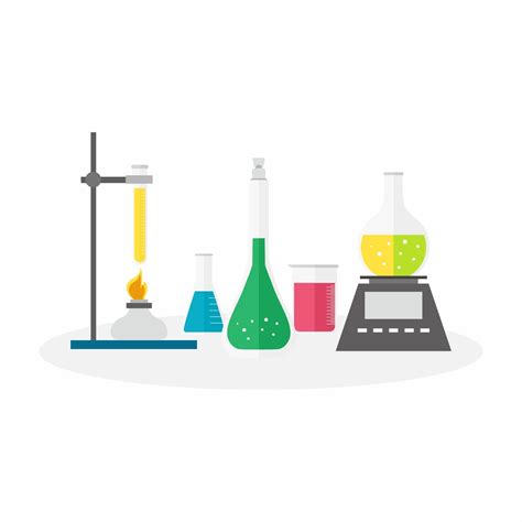 Flat design vector illustration concept of chemistry experiment ...