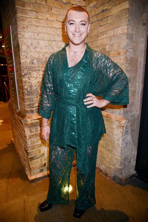 Sam Smith’s in Green Lingerie & Square Toe Heels at Attitude Awards – Footwear News