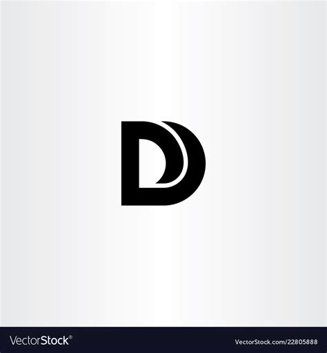 D logo black icon sign symbol element Royalty Free Vector