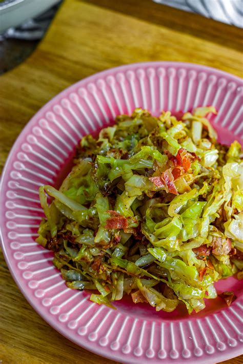 Fried Cabbage with Onions and Bacon - From Gate To Plate