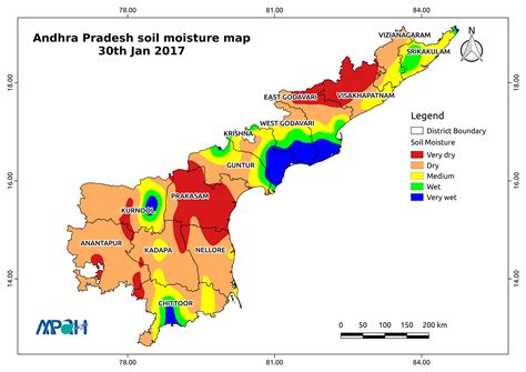 Soil Moisture Map for the state of Andhra Pradesh - Aapah Innovations Pvt Ltd